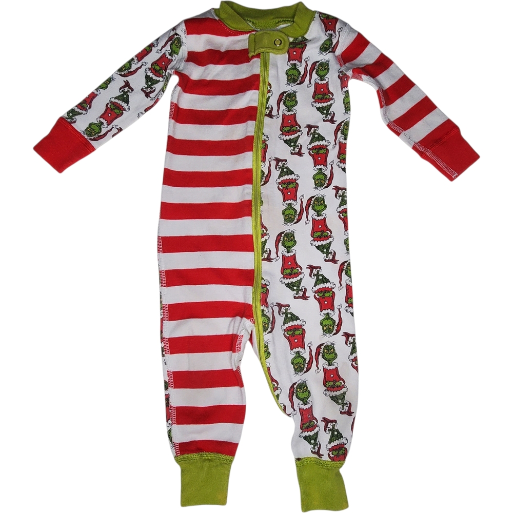 Hanna Andersson + Dr Seuss Grinch Zip Sleeper Mix It Up Baby Size 6-12 Months